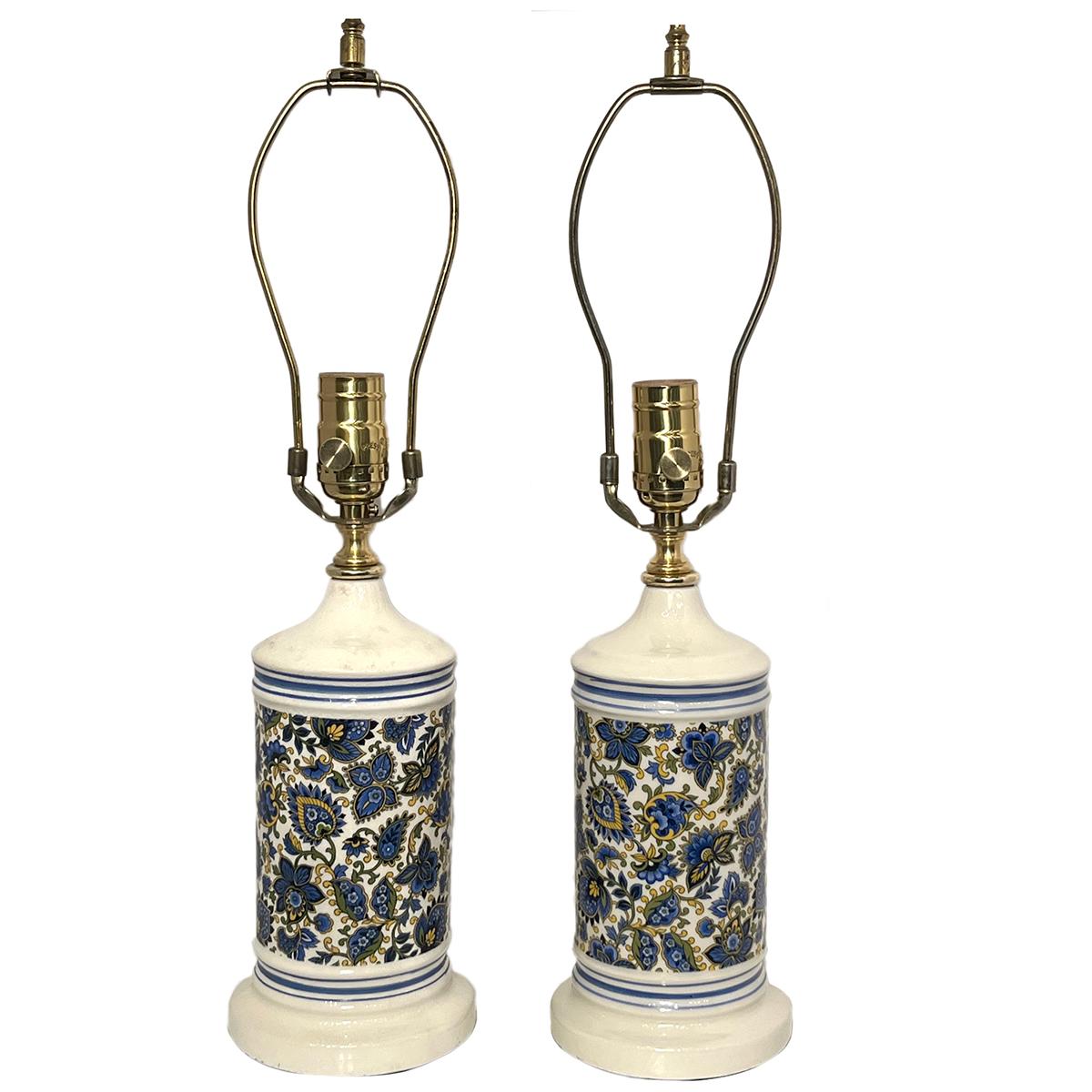 Pair of French Blue Table Lamps For Sale 2