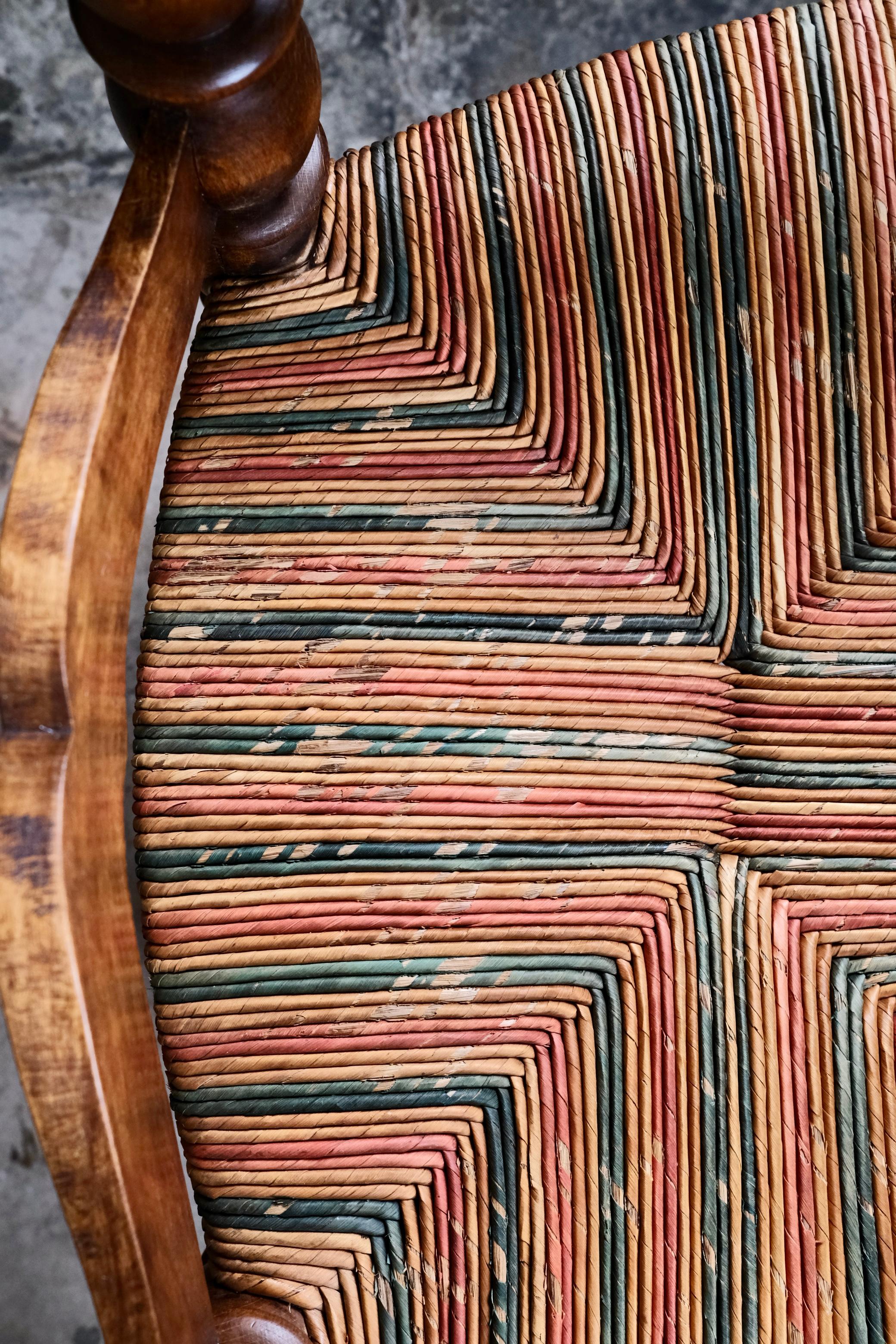 Pair of French bobbin armchairs in the style of Charles Dudouyt, 1940-50s For Sale 8