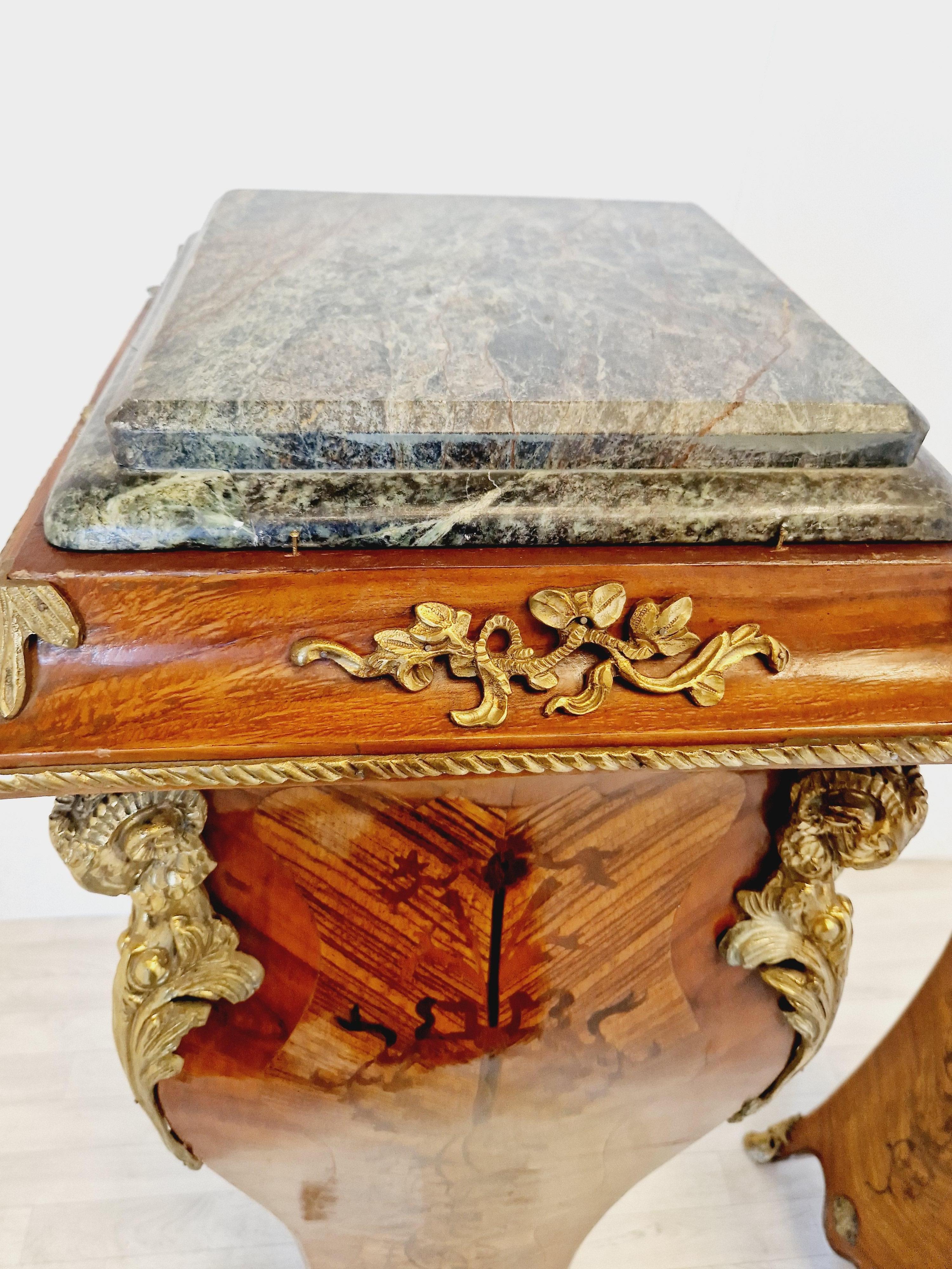 Pair of French Bombe Rococo Pedestals 11