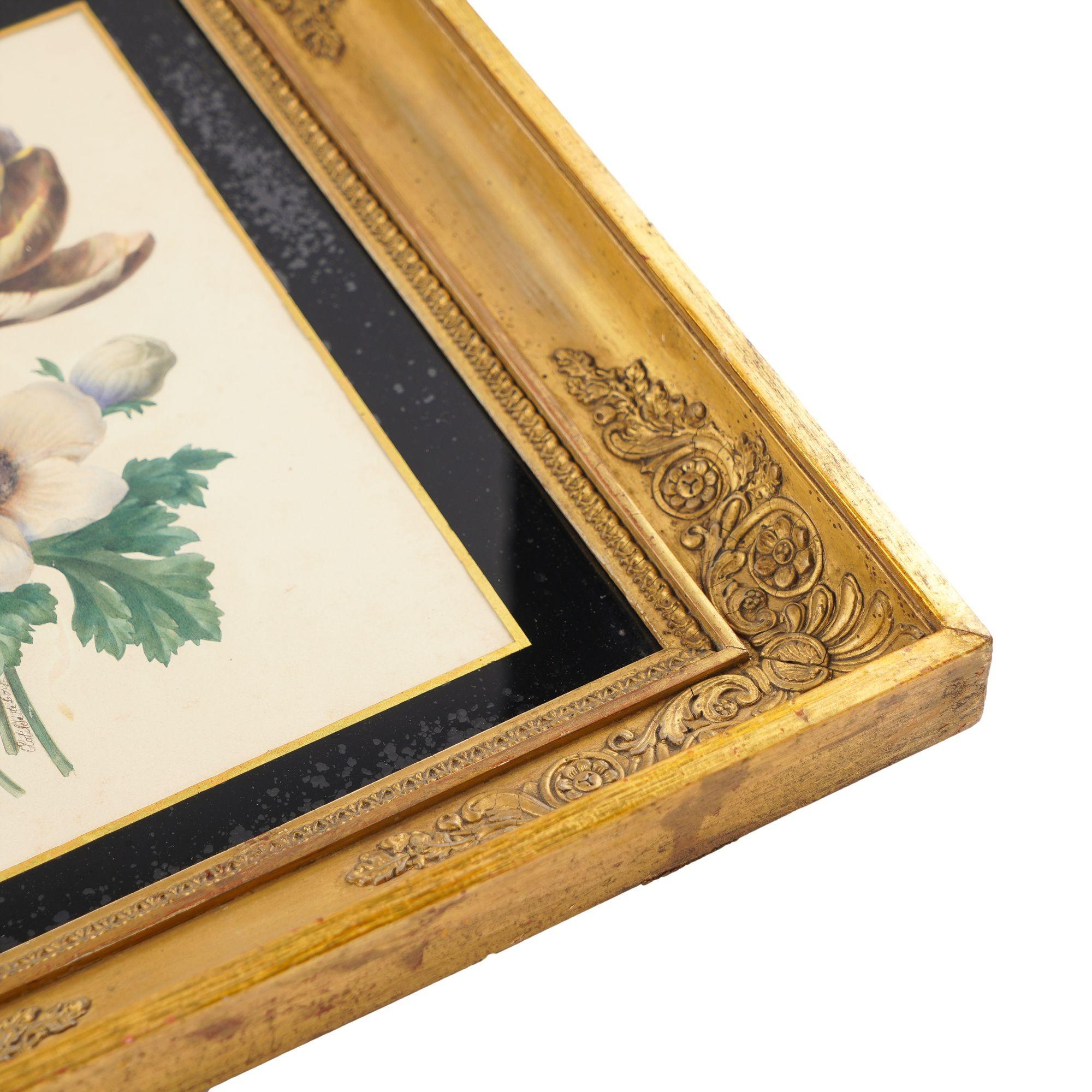 Paire d'aquarelles botaniques françaises de Clotilde de Bost, vers 1815 en vente 8