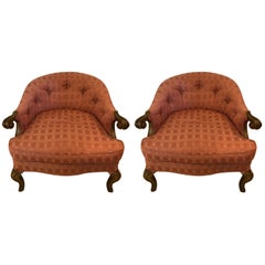 Pair of French Boudoir Armchairs