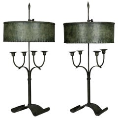 Pair of French Bouillotte Candelabras