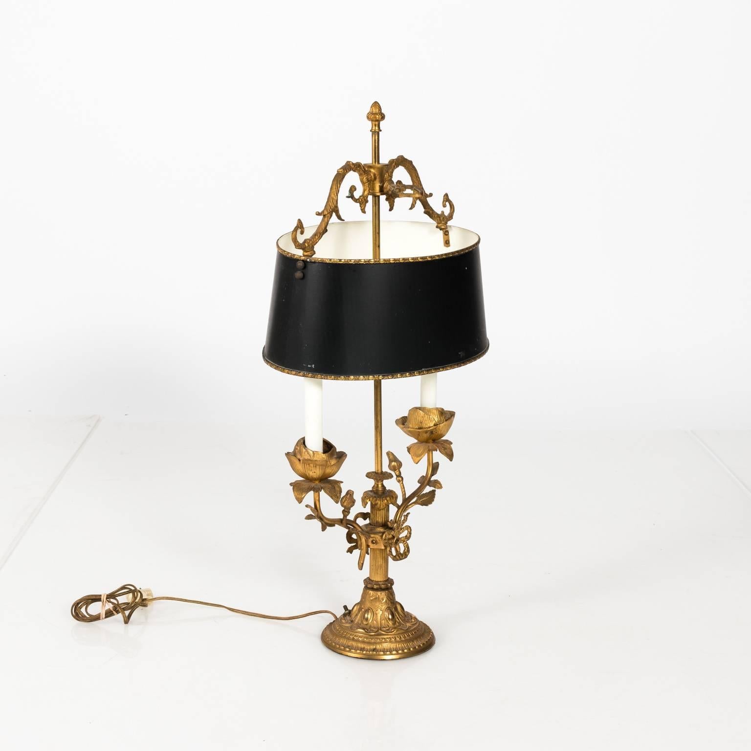Brass Pair of French Bouillotte Lamps