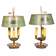 Antique Pair Of French Bouillotte Lamps