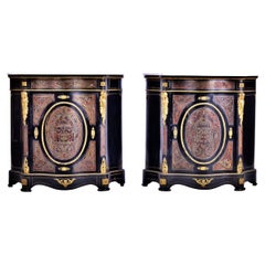 Antique Pair of French Boule Cabinets 19th Century