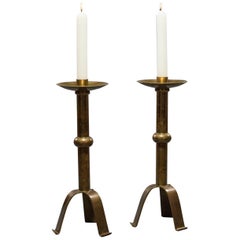 Pair of French Brass Altar Sticks