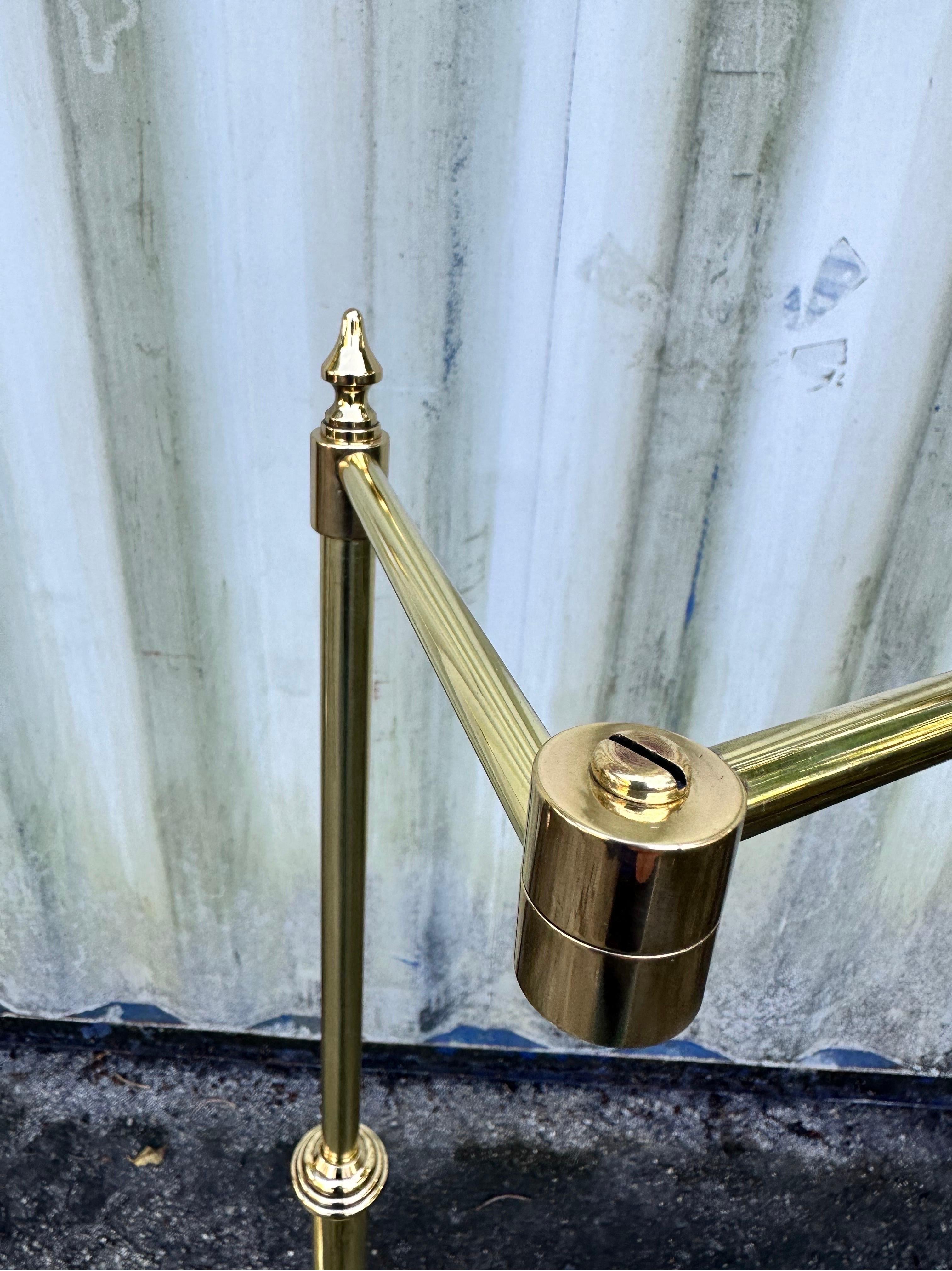 Pair of French Brass and Bronze Ajustable Floor Lamps  For Sale 1