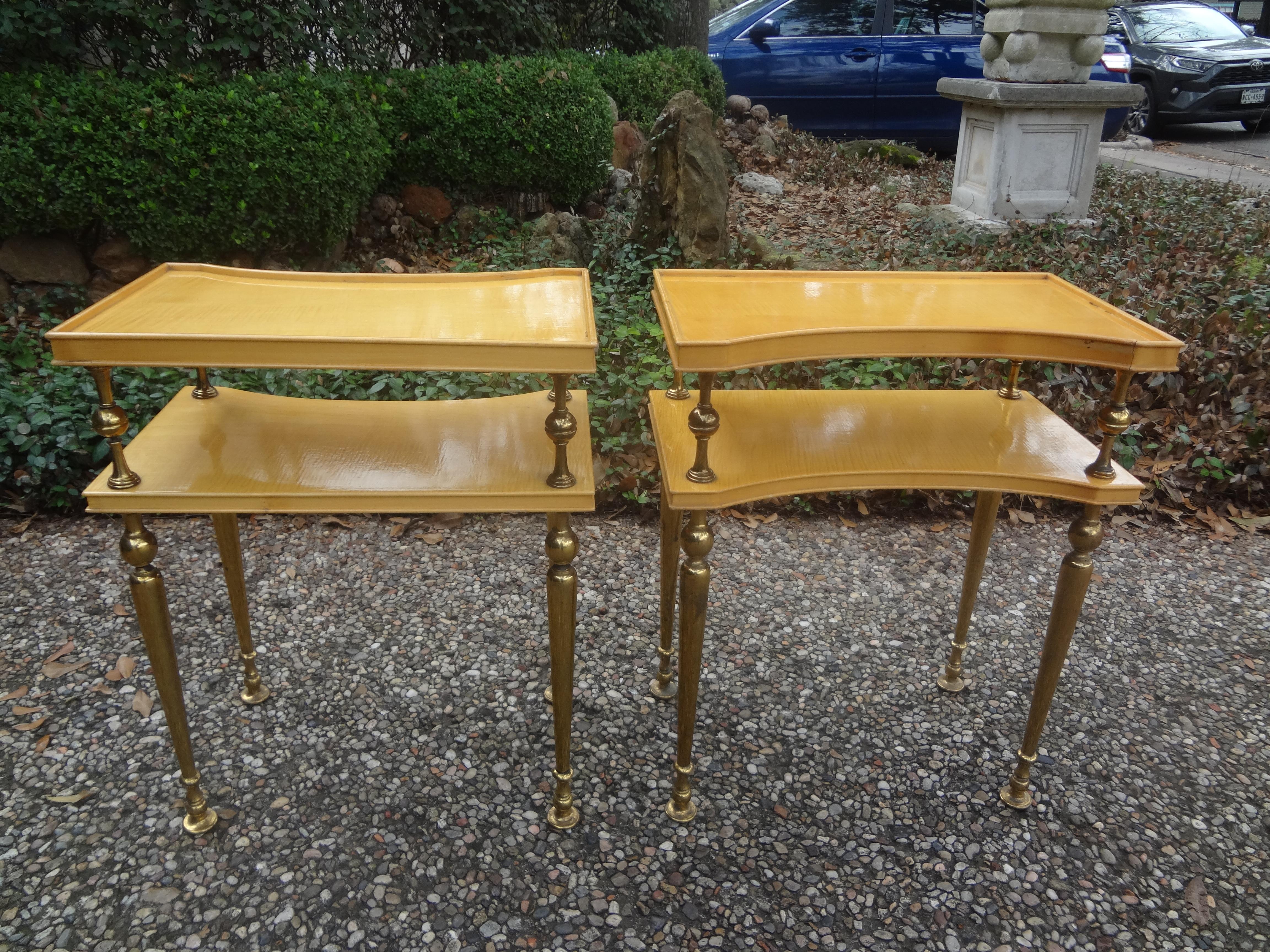 Pair of French Tables Inspired by Jacques Adnet For Sale 4