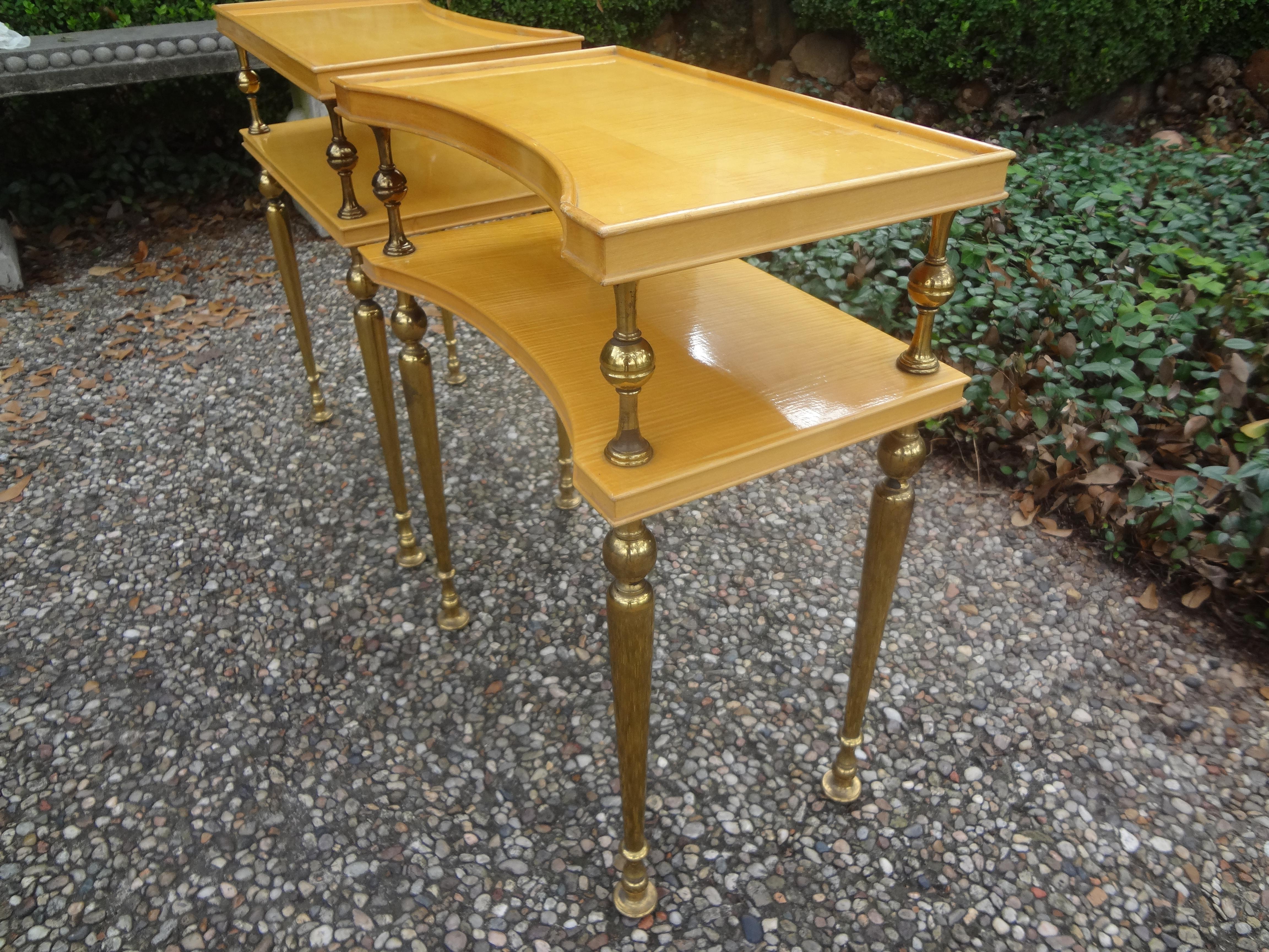 Pair of French Tables Inspired by Jacques Adnet For Sale 5