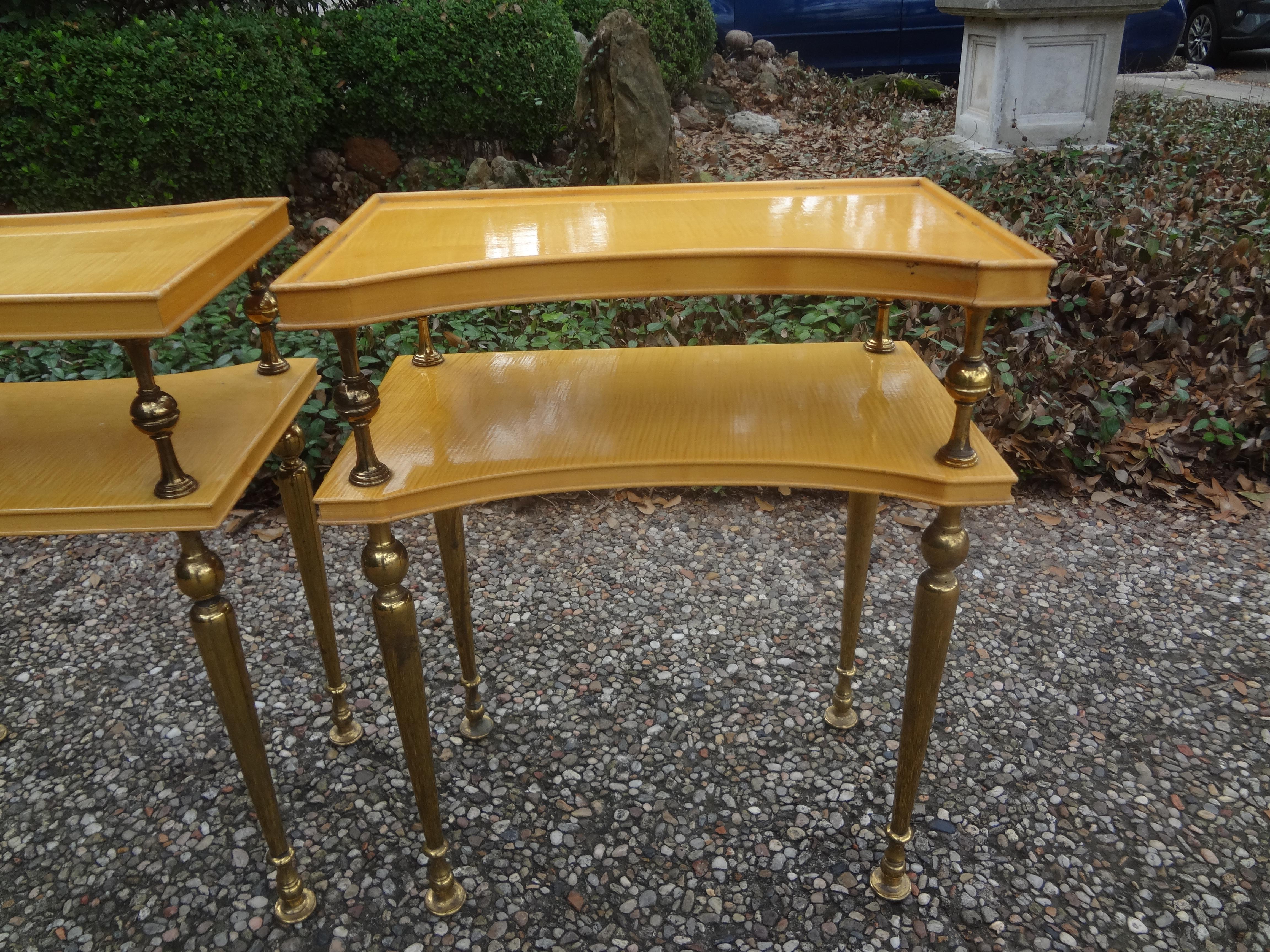 Pair of French Tables Inspired by Jacques Adnet For Sale 7