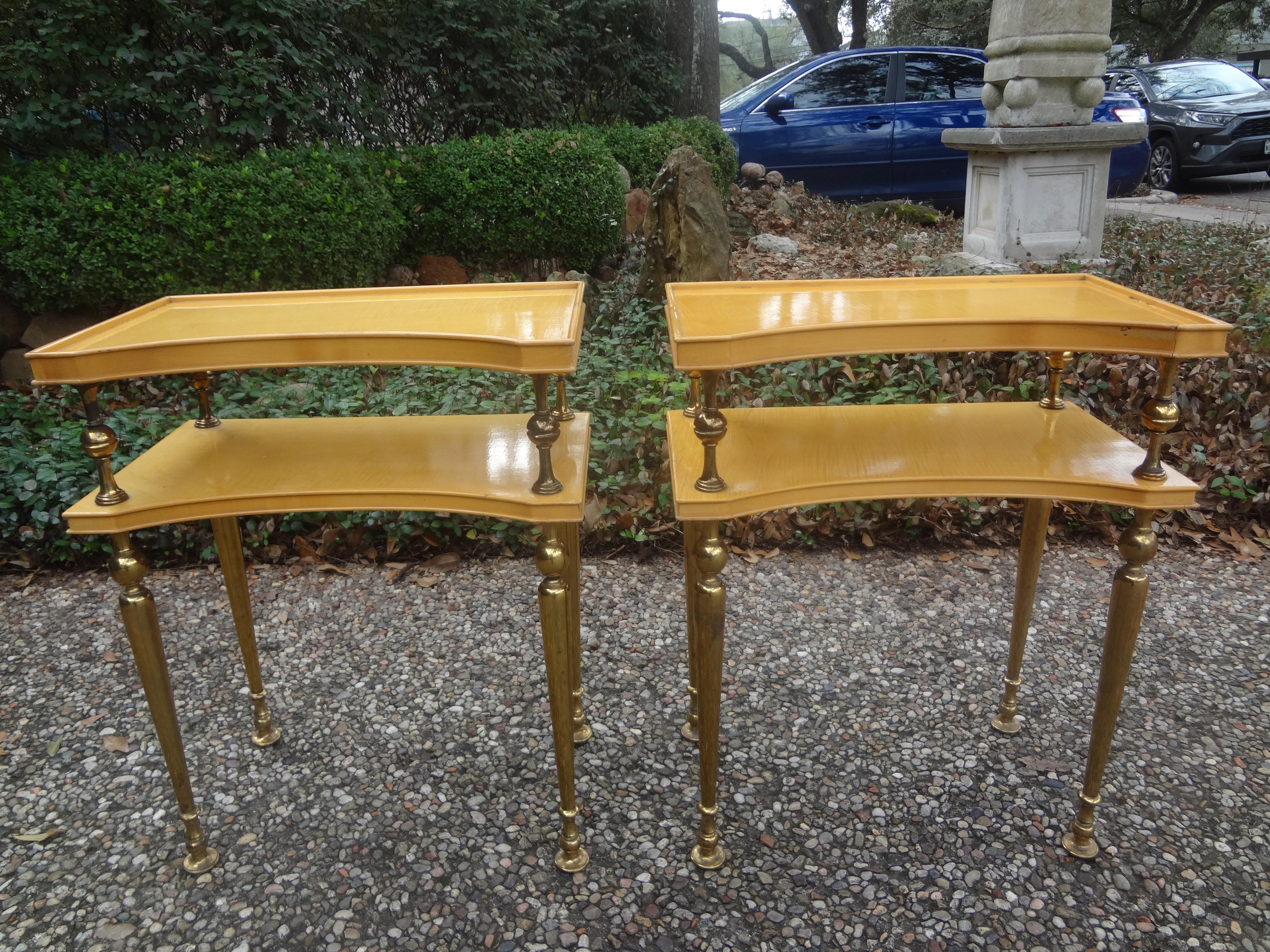 Mid-Century Modern Pair of French Tables Inspired by Jacques Adnet For Sale