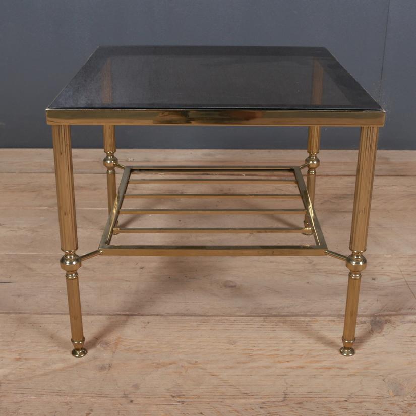 Pair of French Brass and Glass Lamp Tables In Excellent Condition In Leamington Spa, Warwickshire