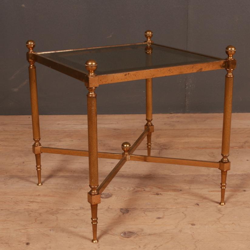 Pair of French Brass and Glass Lamp Tables In Good Condition In Leamington Spa, Warwickshire