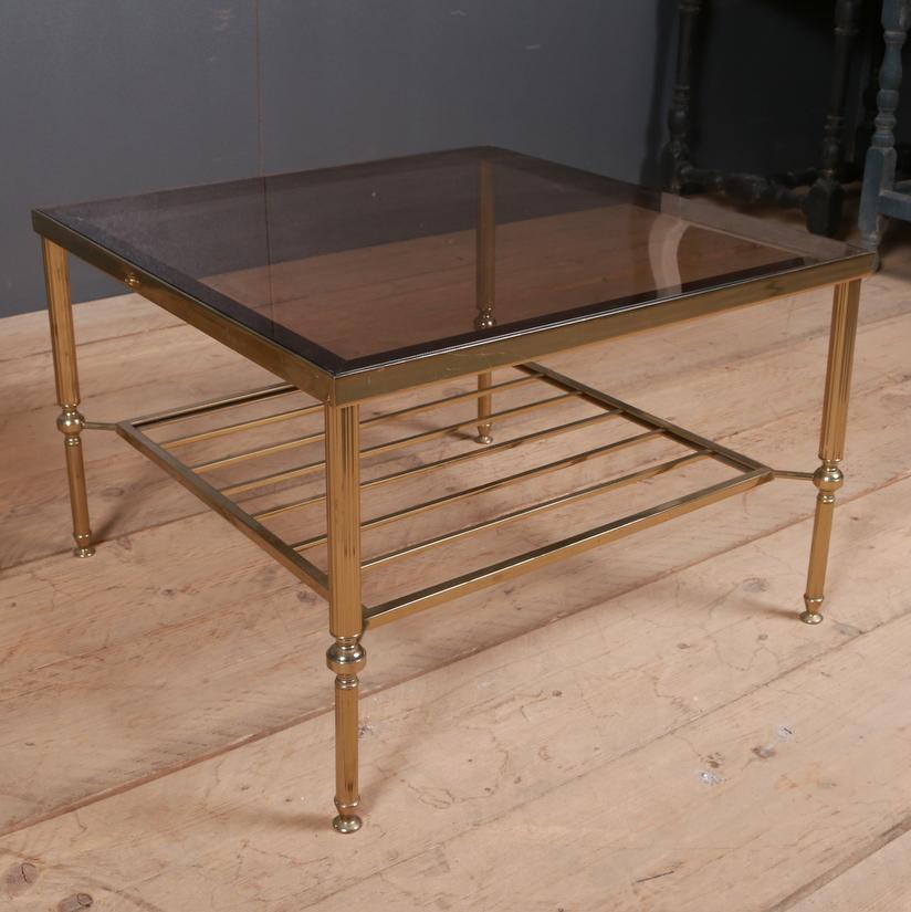 Pair of French Brass and Glass Lamp Tables In Excellent Condition In Leamington Spa, Warwickshire