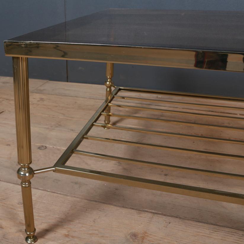 Pair of French Brass and Glass Lamp Tables 1