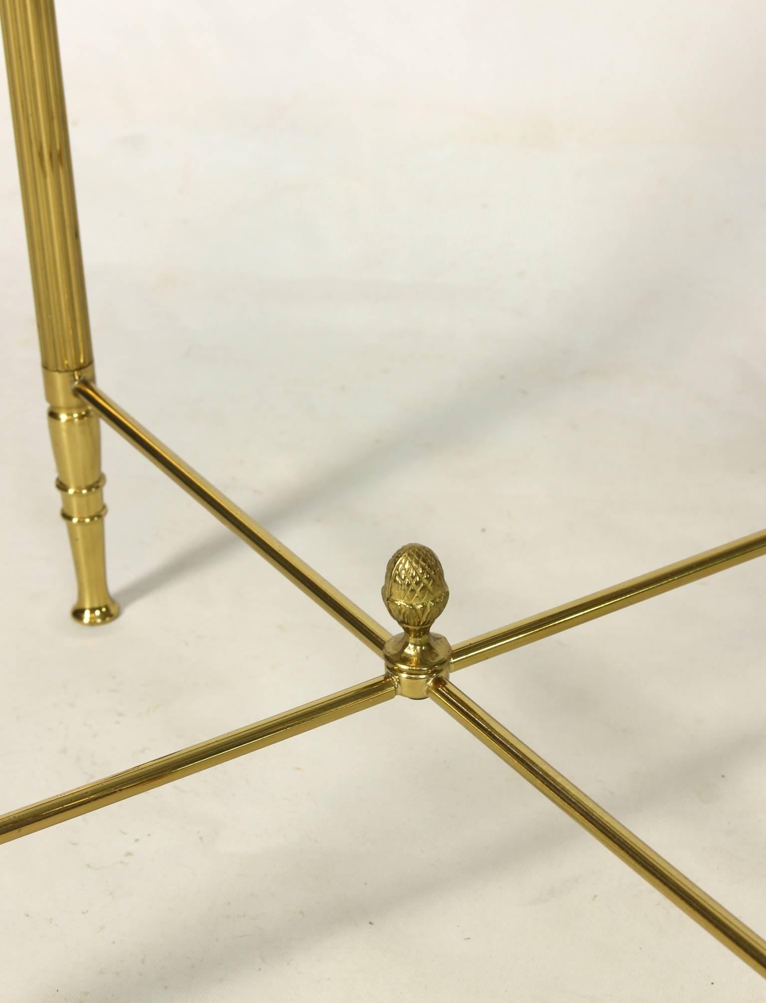 Pair of French Brass and Glass Side Tables 3