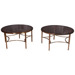 Pair of French Brass and Glass Tables