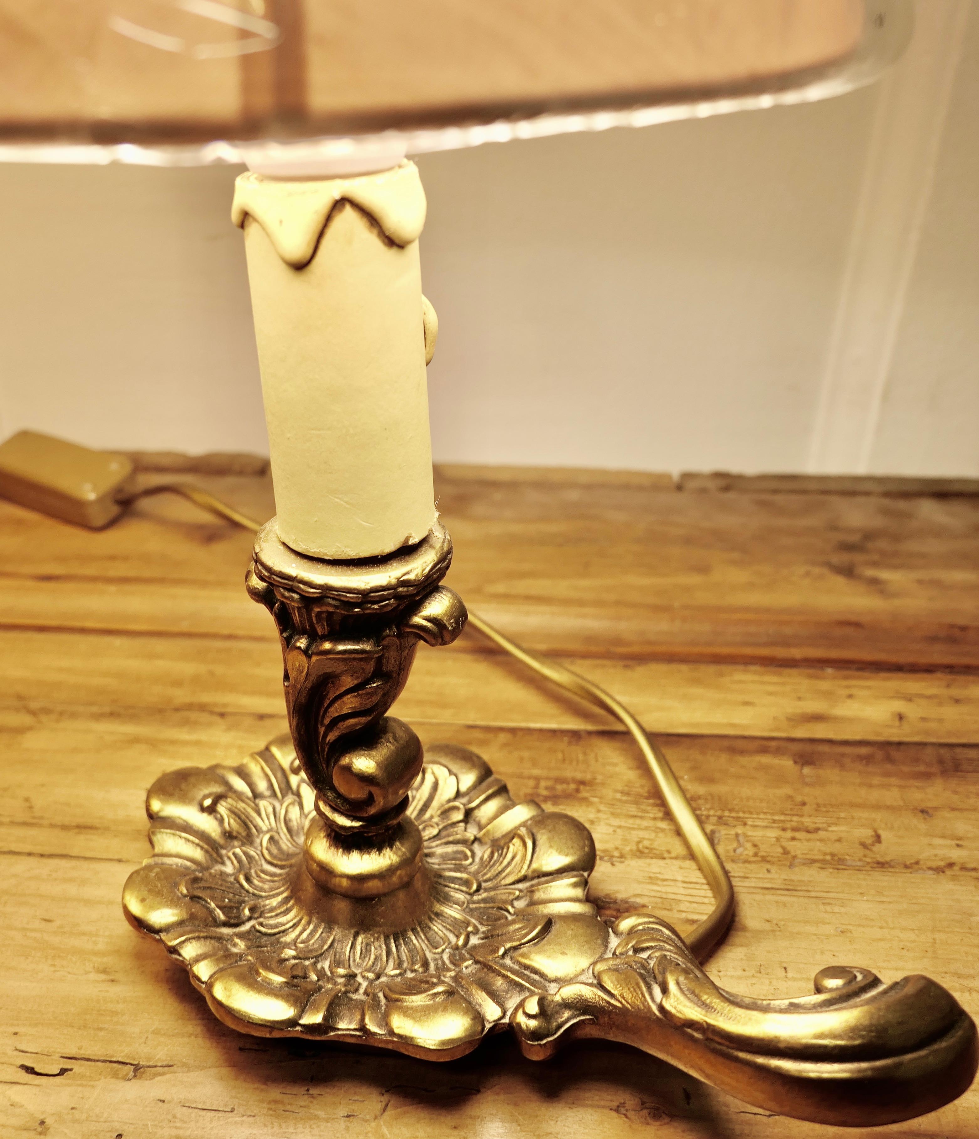 Pair of French Brass Bedside Lamps       In Good Condition For Sale In Chillerton, Isle of Wight
