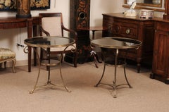 Pair of French Brass & Black Marble Gueridons , 20th Century