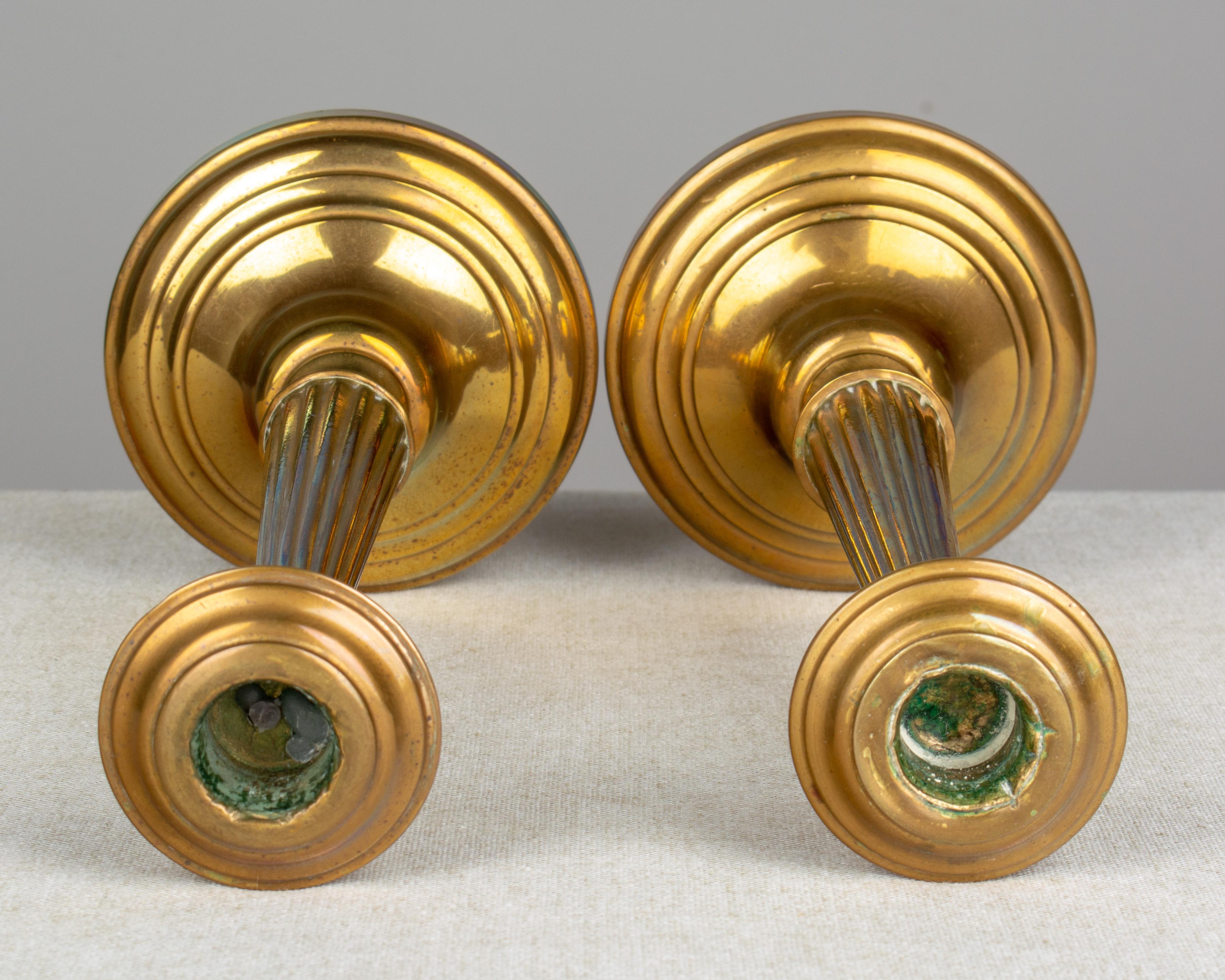 Pair of French Brass Candlesticks 2