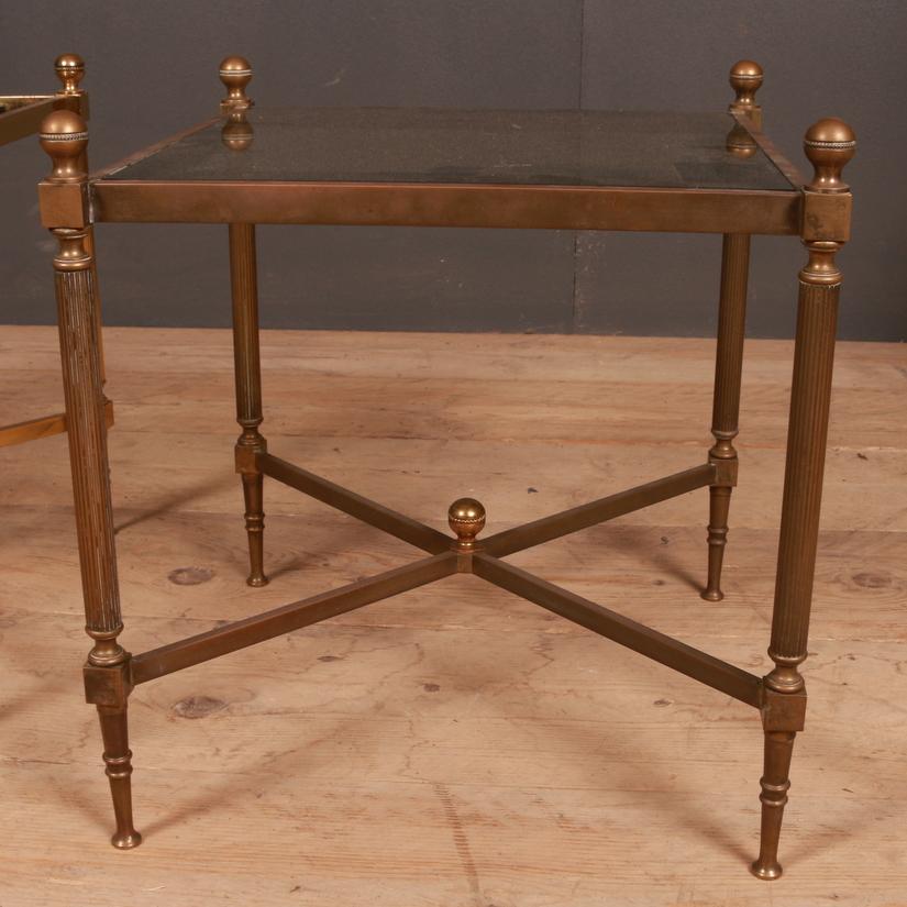 Pair of French Brass Lamp Tables In Good Condition In Leamington Spa, Warwickshire