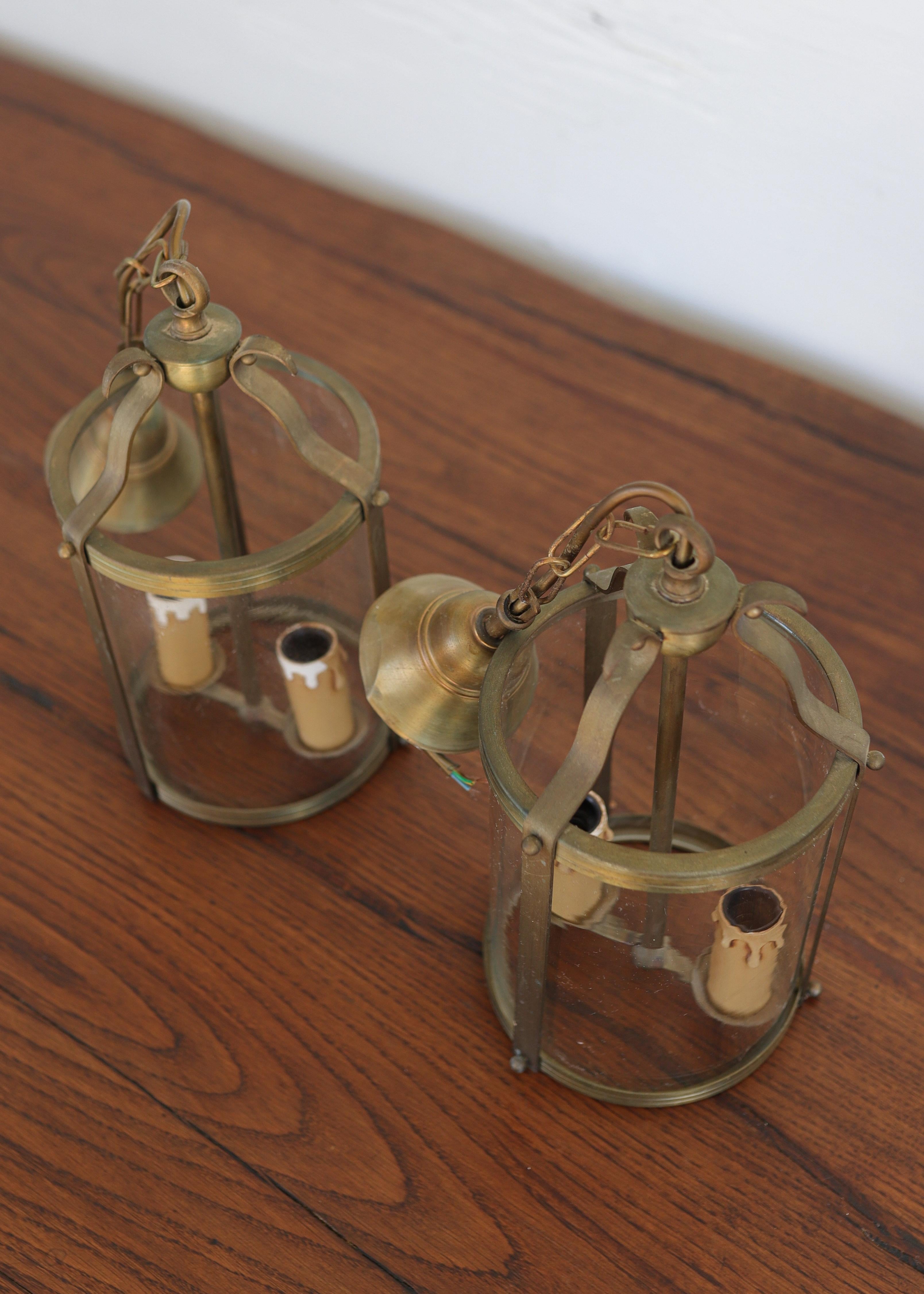 XIXe siècle Paire de lanternes en laiton en vente