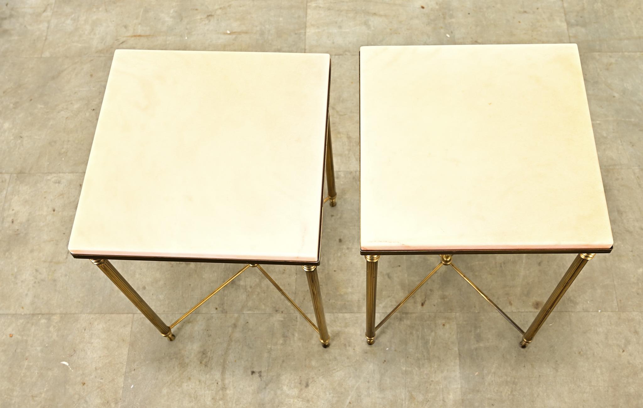 Pair of French Brass Occasional Tables In Good Condition For Sale In Baton Rouge, LA