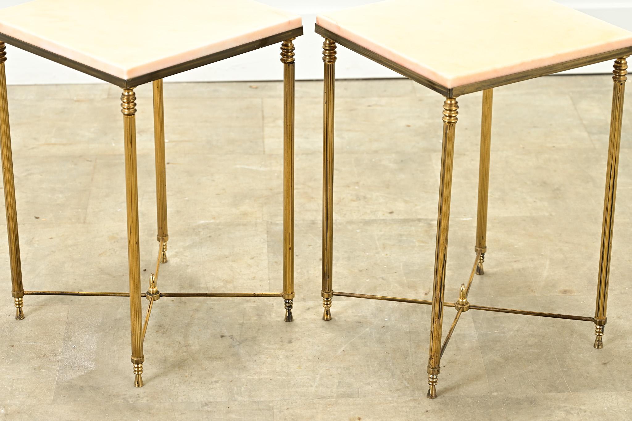 Pair of French Brass Occasional Tables 2