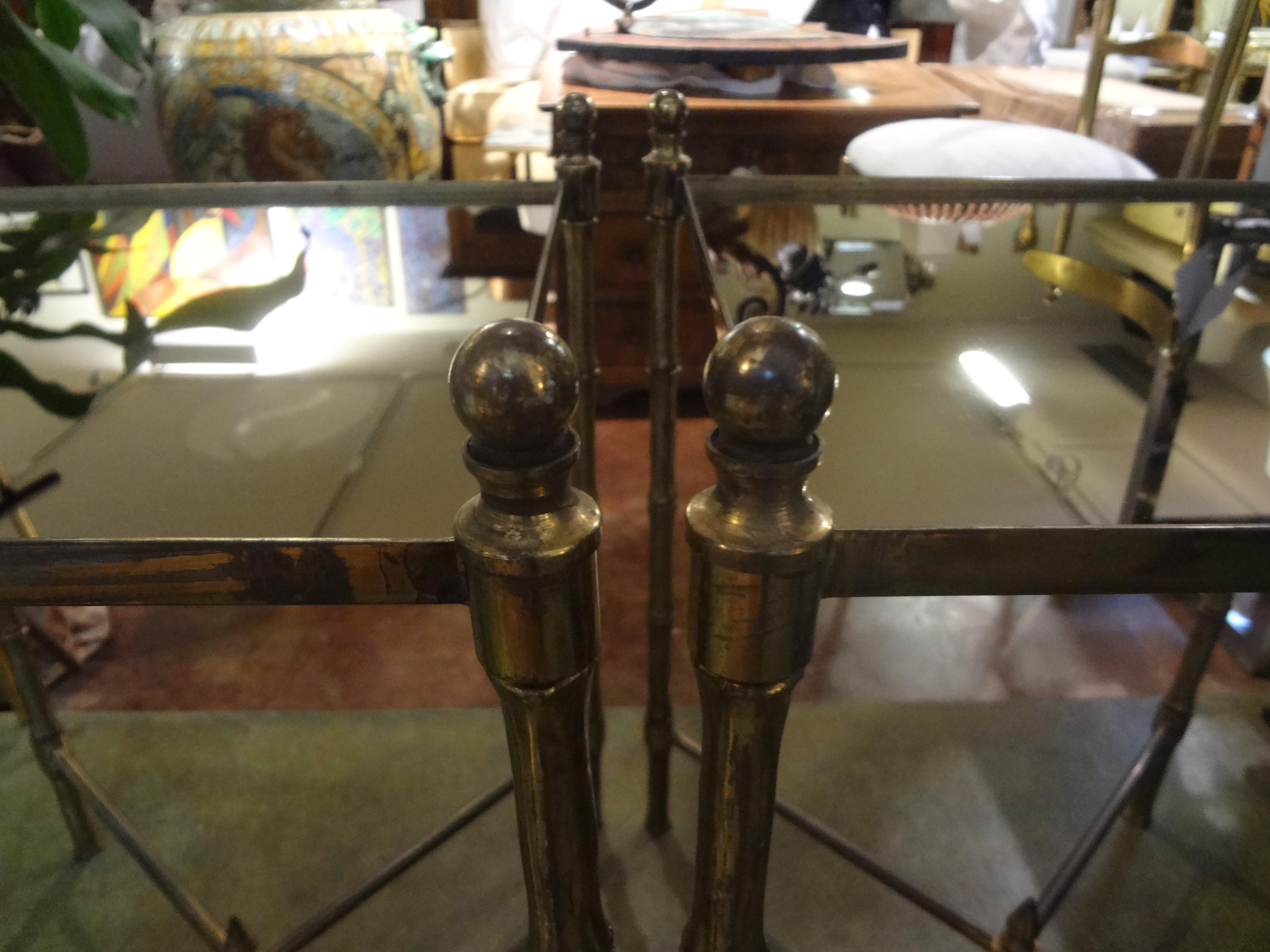 Pair of French Brass Tables in the Manner of Maison Jansen In Good Condition In Houston, TX