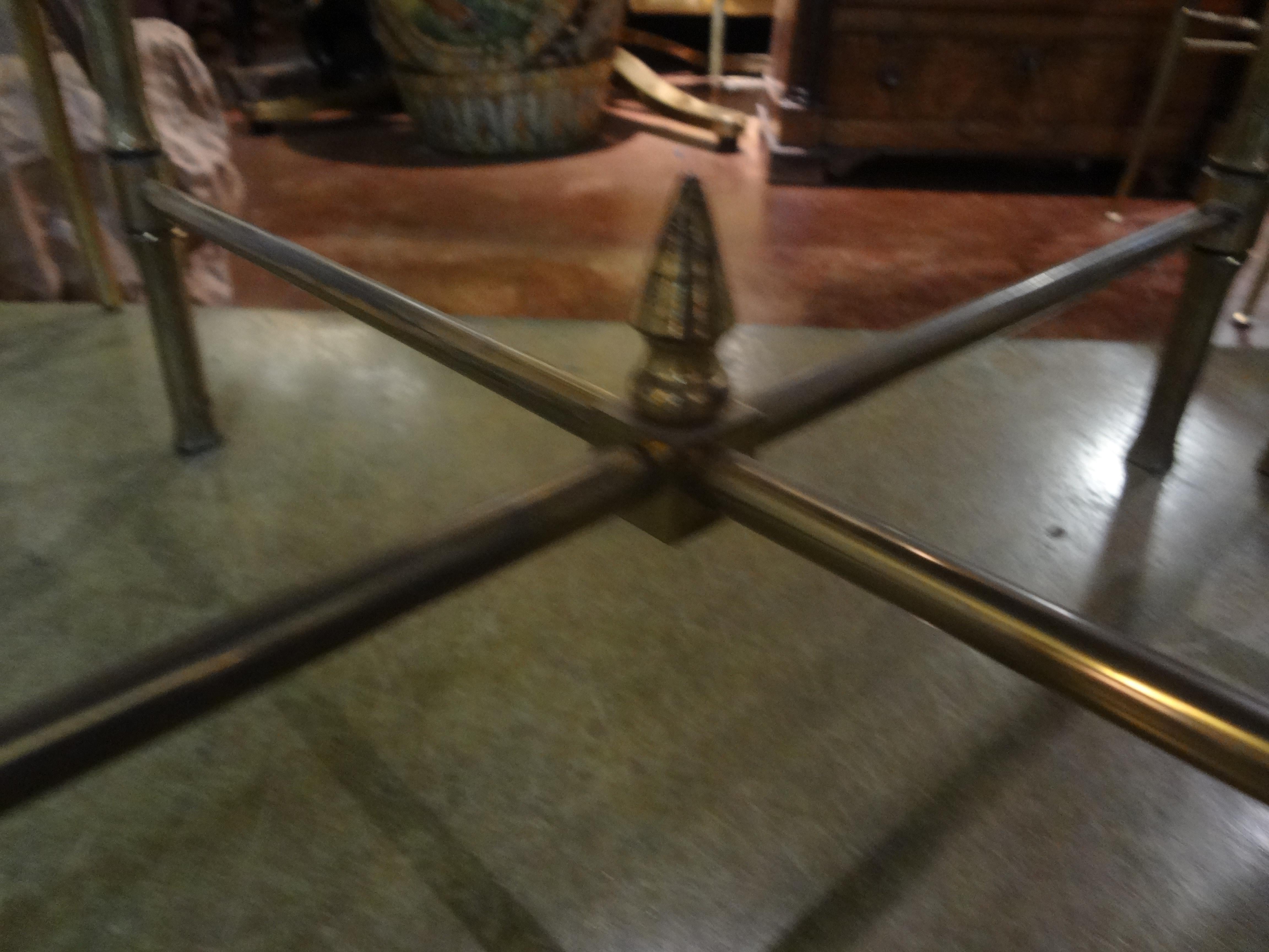 Mid-20th Century Pair of French Brass Tables in the Manner of Maison Jansen