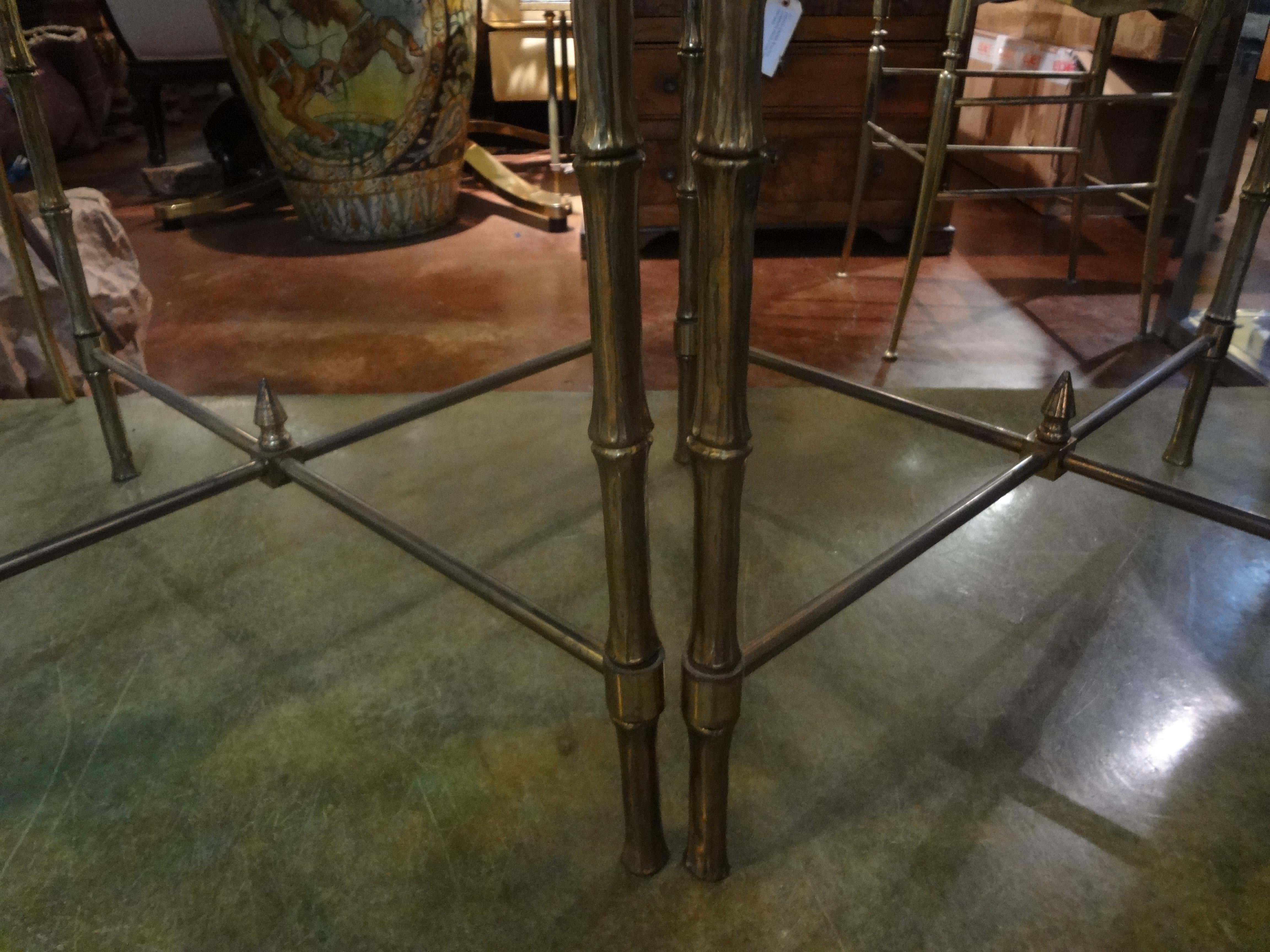 Pair of French Brass Tables in the Manner of Maison Jansen 1