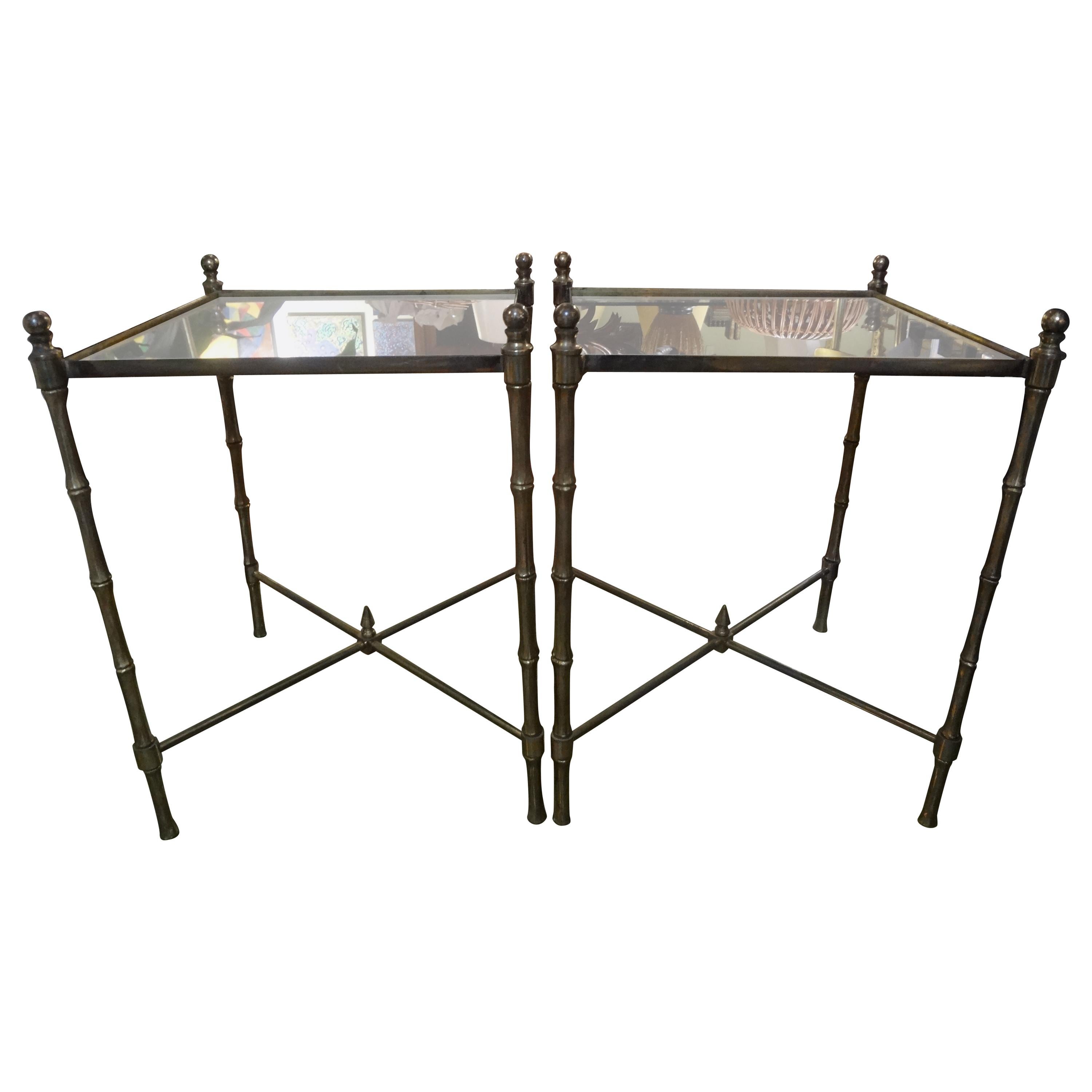 Pair of French Brass Tables in the Manner of Maison Jansen