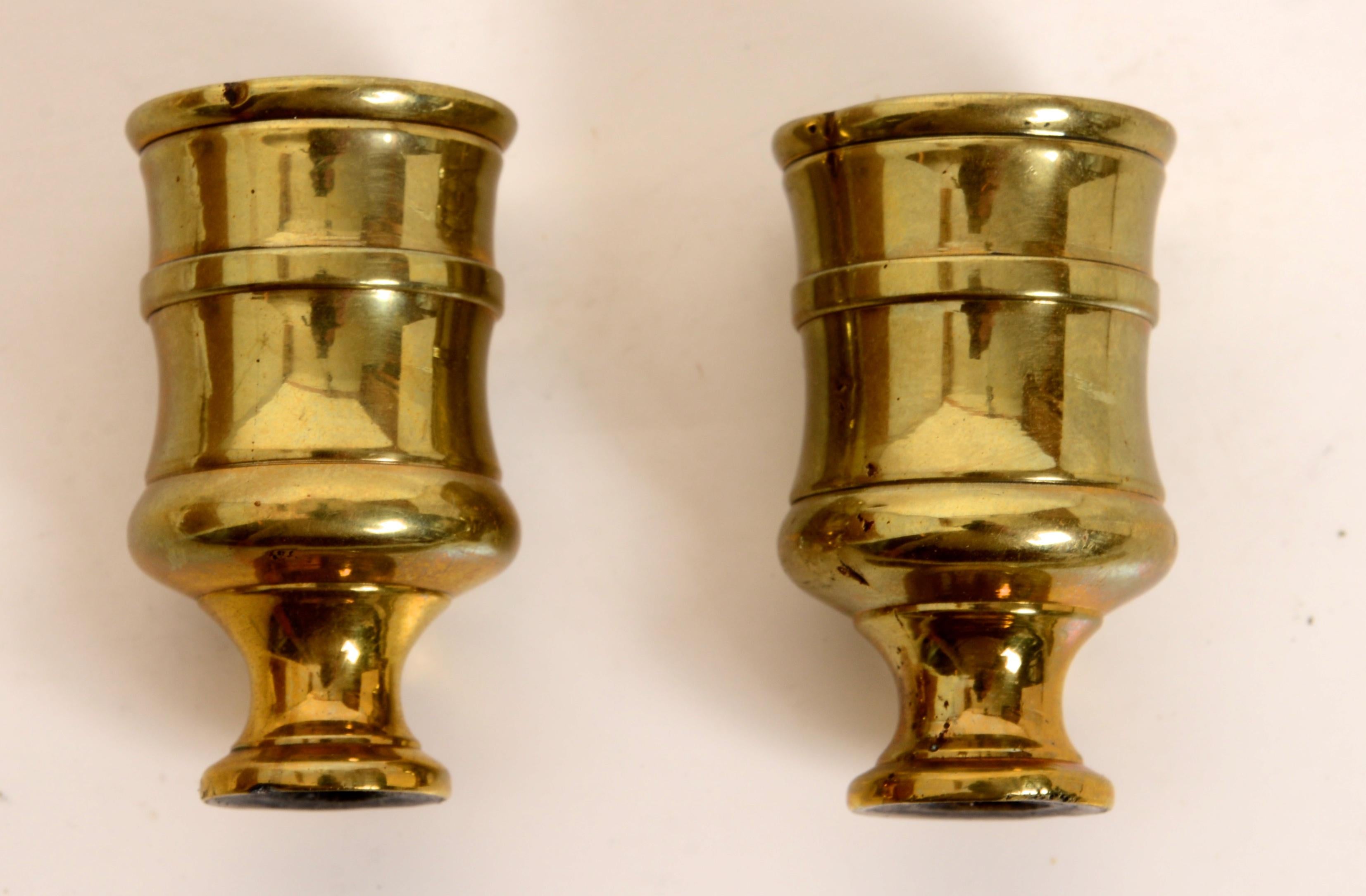 Pair of French Brass Tric Trac Game Table Candlesticks, Louis XVI, c1780 1