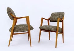 Paire de fauteuils Bridge français, tissu gris, années 1930