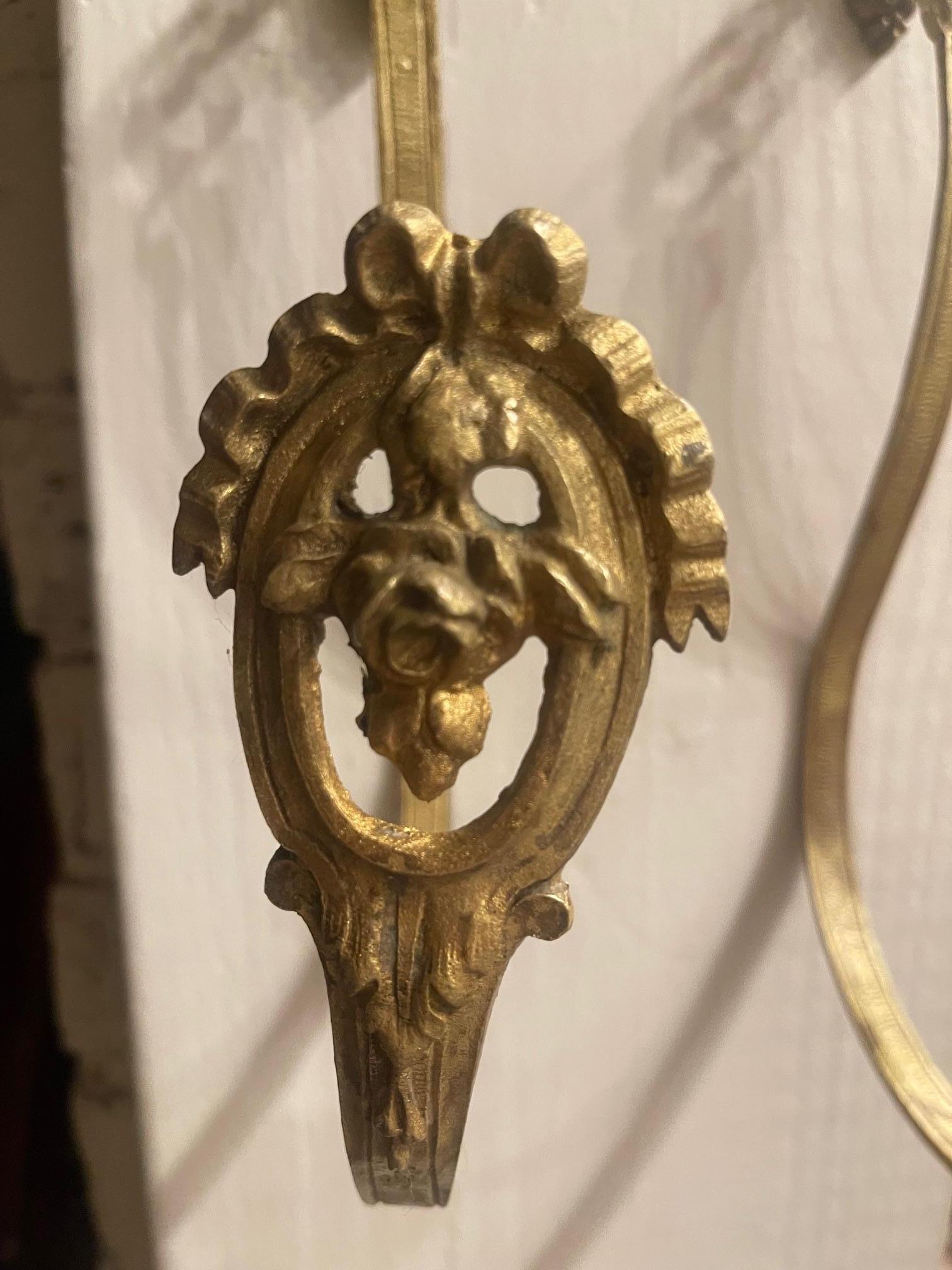 Pair of French Bronze and Brass Curtain Tiebacks or Curtain Holder, 19th Century For Sale 2