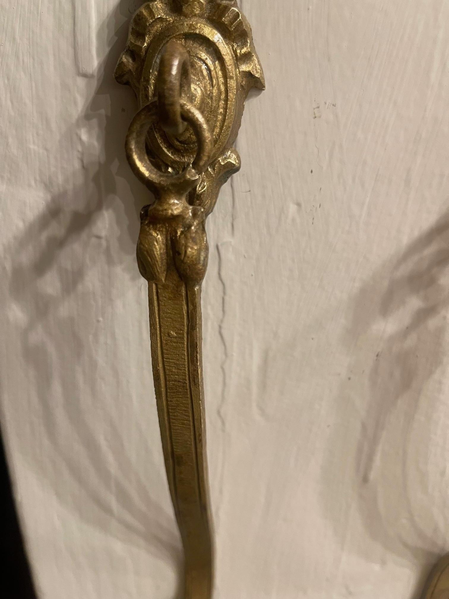 Pair of French Bronze and Brass Curtain Tiebacks or Curtain Holder, 19th Century For Sale 5