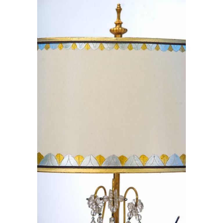 Francese Coppia di lampade Girondole francesi in bronzo e cristallo, 1900 in vendita