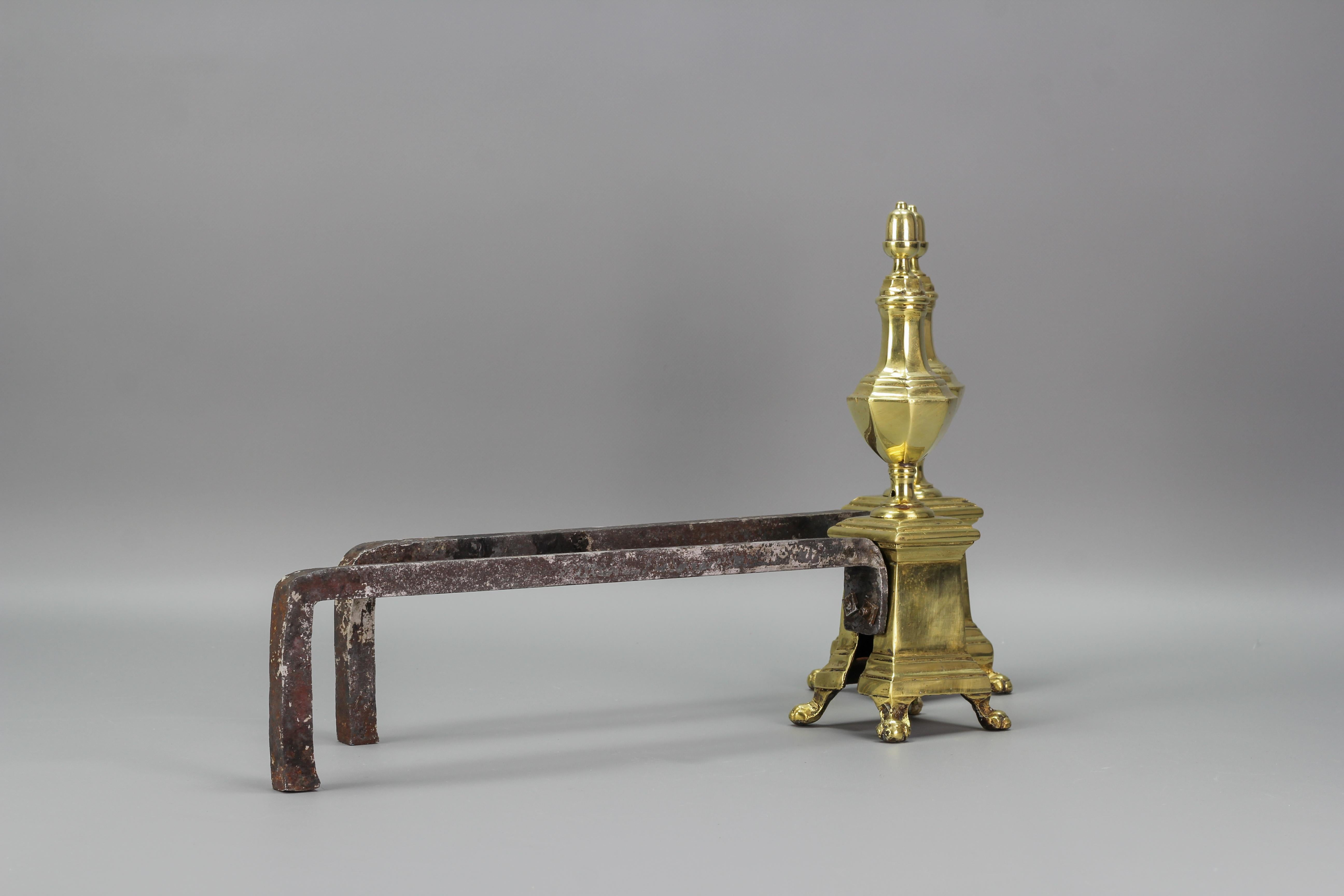 Paar französische Feuerböcke aus Bronze und Eisen, frühes 20. Jahrhundert im Zustand „Gut“ im Angebot in Barntrup, DE