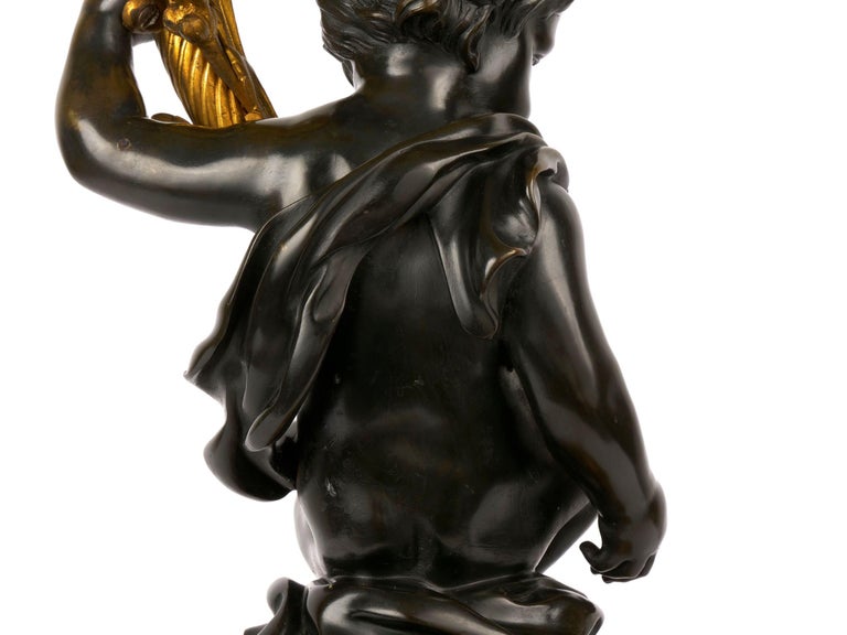 Pair of French Bronze Antique Putto Sculpture Candelabra Lamps, circa 1870-1890 For Sale 10