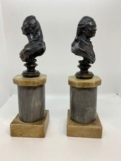 Pair of French Bronze Busts of Louis XVI and Marie Antoinette