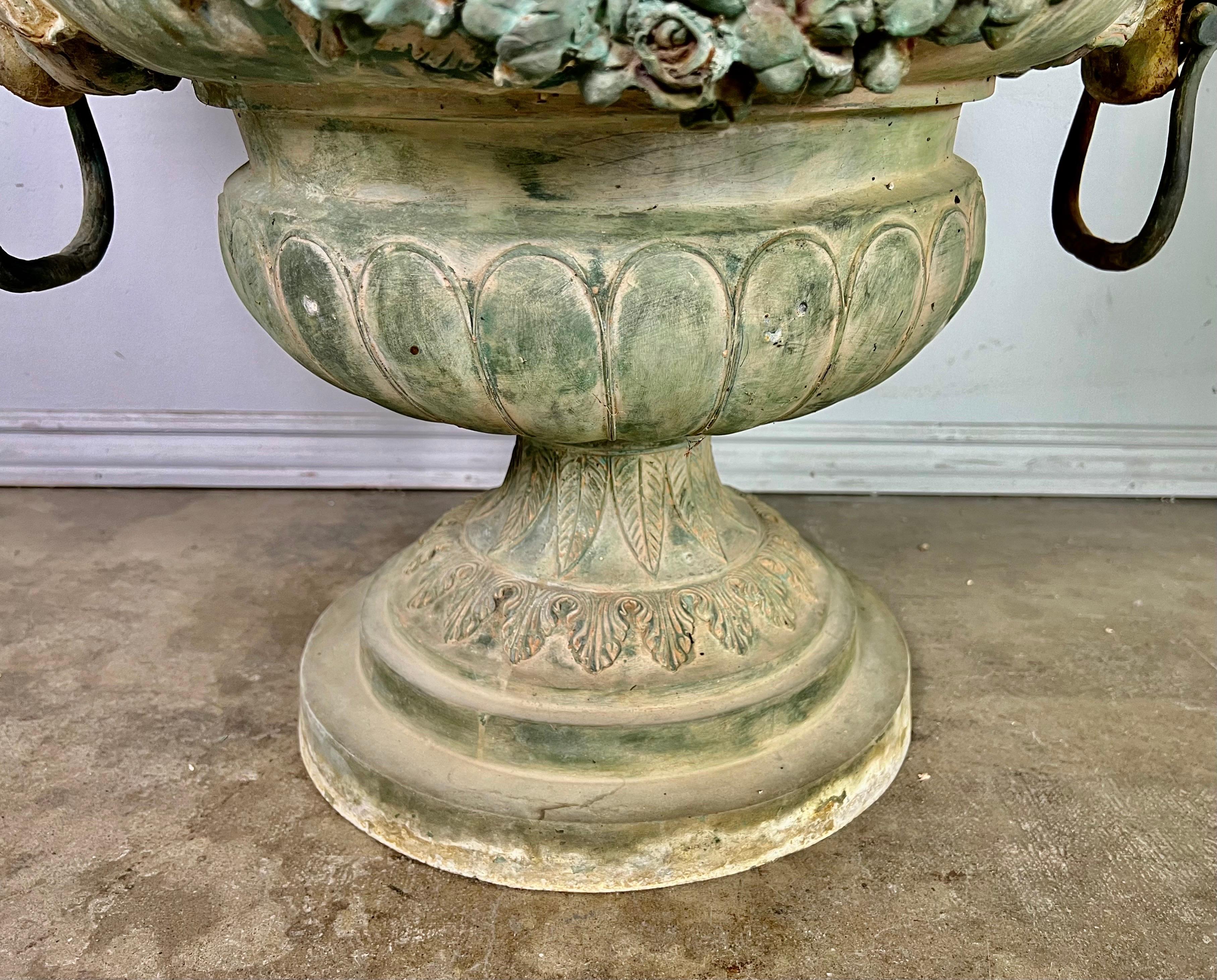 Pair of French Bronze Cherub Planters 2