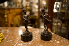 Pair of French Bronze Cherubs Sculptures