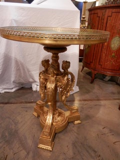 Pair of French Bronze Doré and Malachite Topped Guéridons