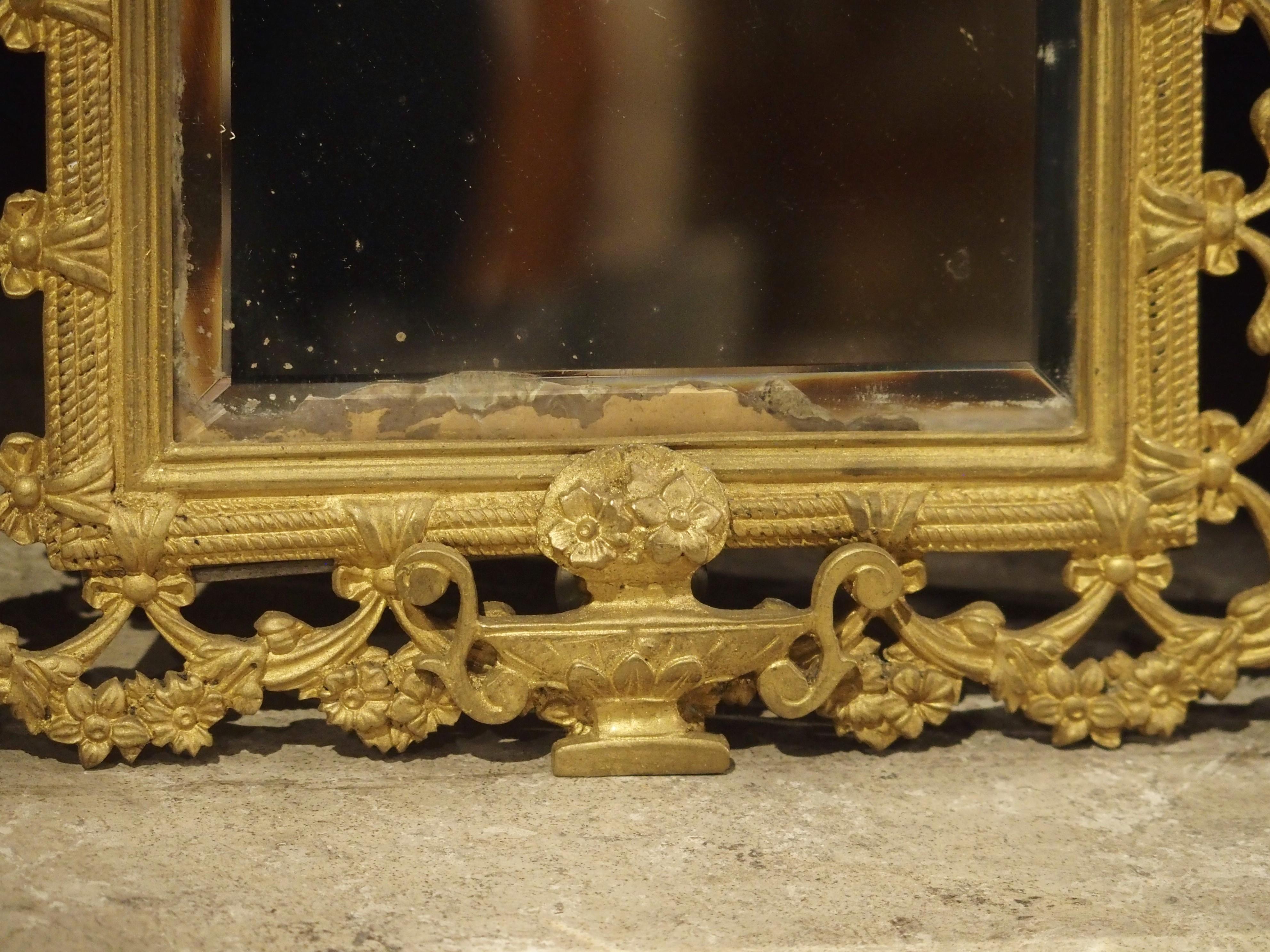 Pair of French Bronze Dore Mirrors with Mascarons and Floral Motifs, circa 1880 For Sale 9