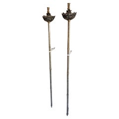 Antique Pair of French bronze ecclesiastical processional torches Circa early 1900s