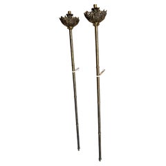 Antique Pair of French bronze ecclesiastical processional torches Circa early 1900s