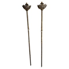Coppia di fiaccole ecclesiastiche francesi in bronzo CIRCA inizio 1900