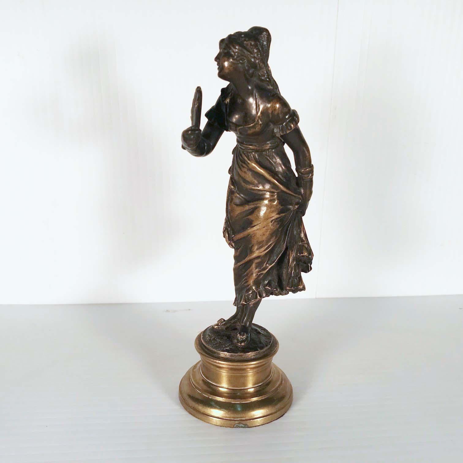 Pair of French Bronze Figures For Sale 5