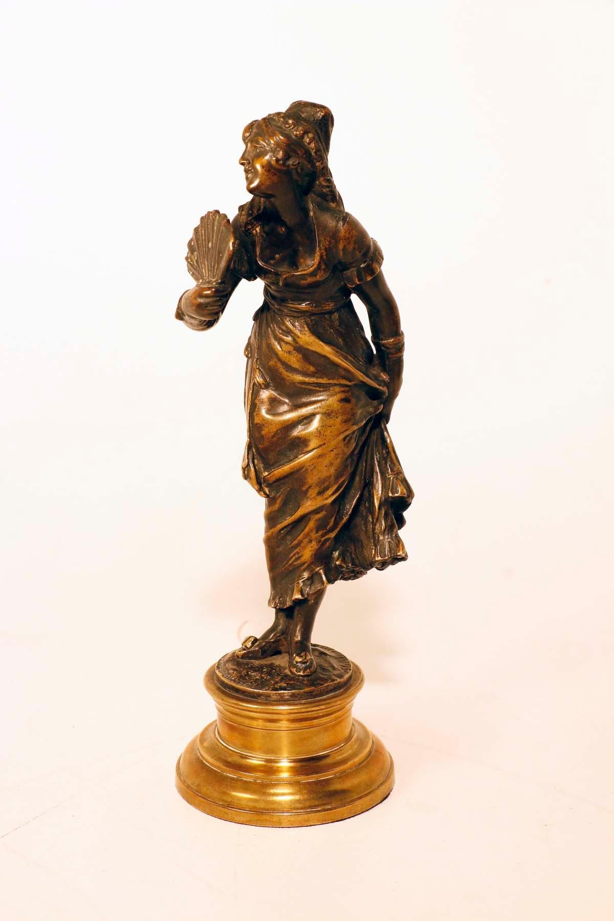Fin du XIXe siècle Paire de figurines françaises en bronze en vente