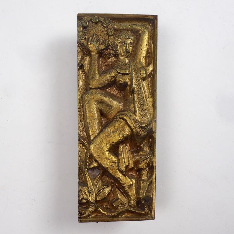Pair of 1930s French Bronze Door Handles Decorated with Dancing Nymphs 1
